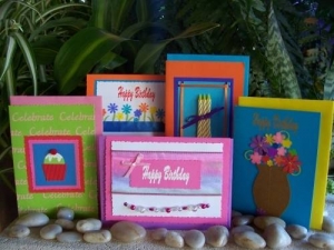 Handmade gift cards (5 x female birthday)