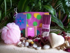 Coloured Cosmetic Purse (Rose)